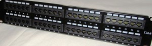CAT6 48-port populated patch panel (110 style)
